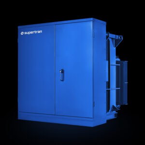 Three-phase pad-mounted transformer with front access cabinet
